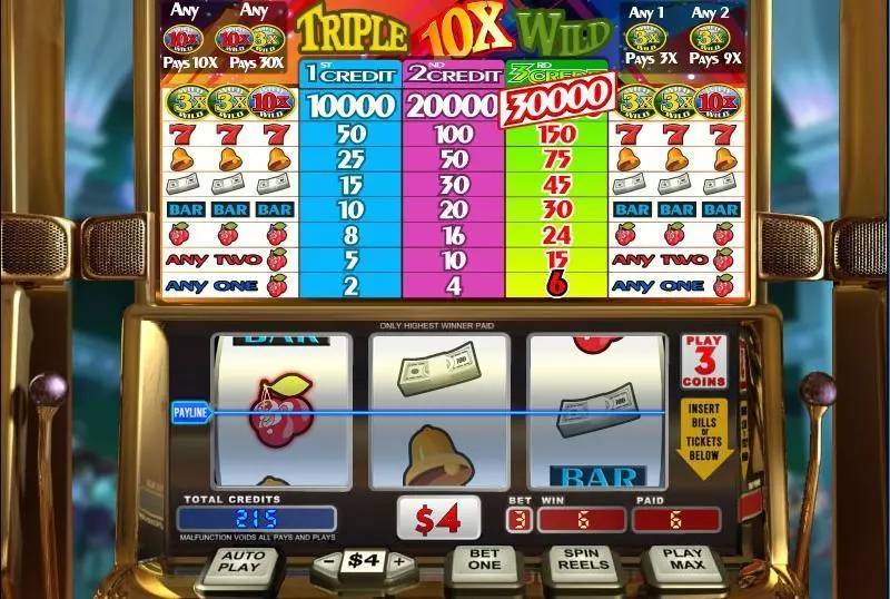 Triple 10x Wild  Real Money Slot made by WGS Technology - Main Screen Reels
