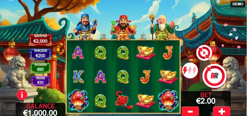 Triple Fu Lu Shou  Real Money Slot made by Red Rake Gaming - Main Screen Reels