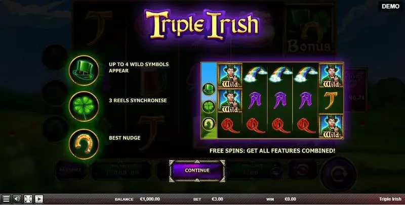 Triple Irish  Real Money Slot made by Red Rake Gaming - Info and Rules