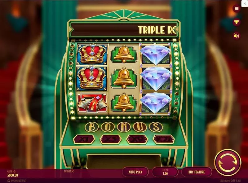 Triple Royal Gold  Real Money Slot made by Thunderkick - Main Screen Reels