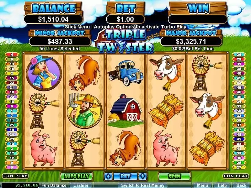 Triple Twister  Real Money Slot made by RTG - Main Screen Reels