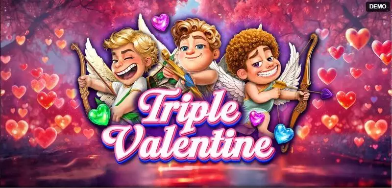 Triple Valentine  Real Money Slot made by Red Rake Gaming - Introduction Screen