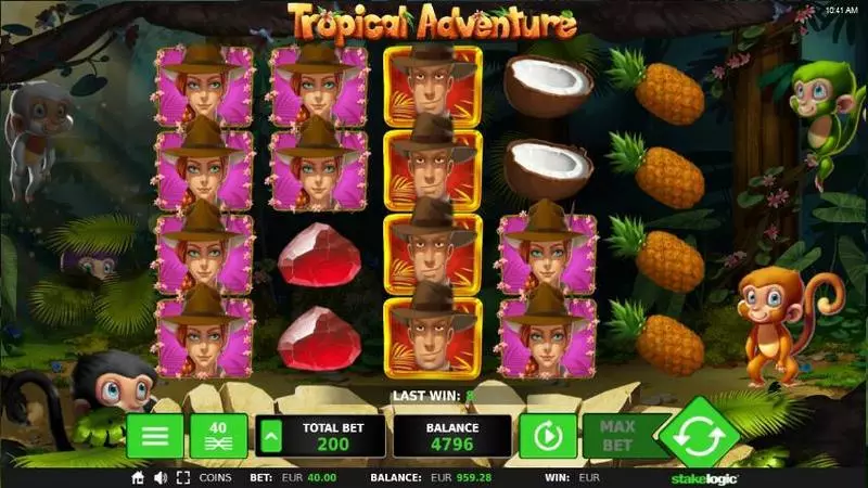 Tropical Adventure  Real Money Slot made by StakeLogic - Main Screen Reels