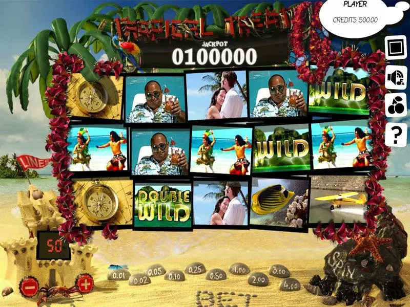 Tropical Treat  Real Money Slot made by Slotland Software - Main Screen Reels
