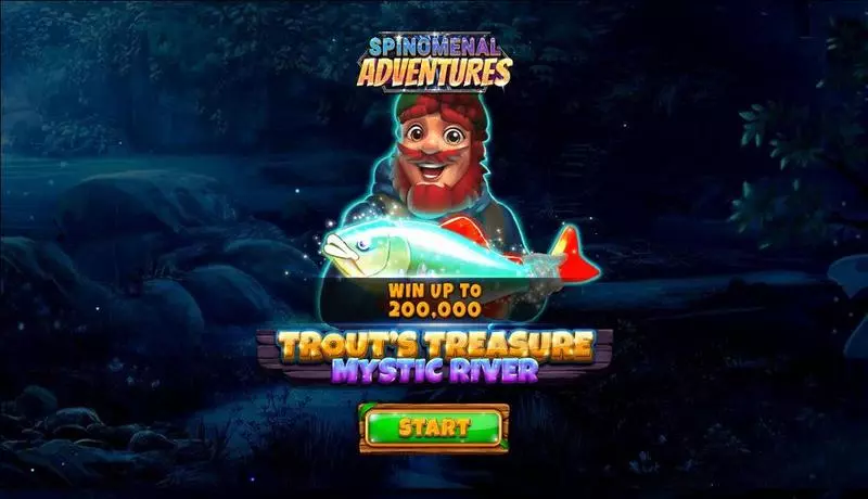 Trout’s Treasure - Mystic River  Real Money Slot made by Spinomenal - Introduction Screen