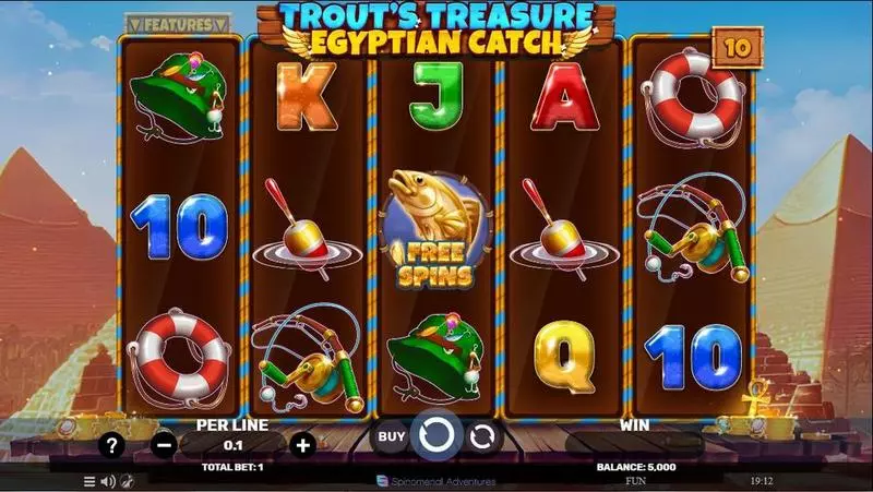 Trout’s Treasure – Egyptian Catch  Real Money Slot made by Spinomenal - Main Screen Reels