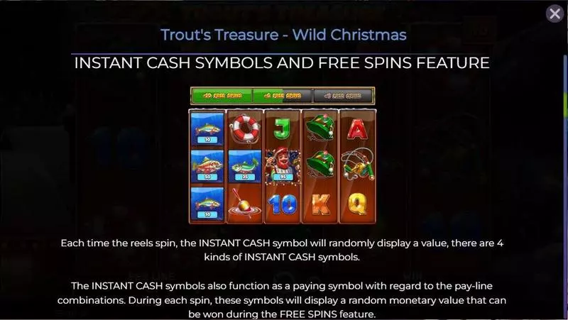 Trout’s Treasure – Wild Christmas  Real Money Slot made by Spinomenal - Free Spins Feature