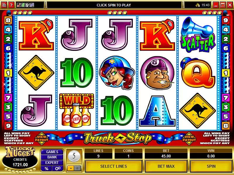 Truck Stop  Real Money Slot made by Microgaming - Main Screen Reels