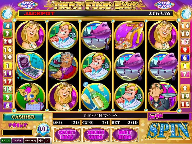 Trust Fund Baby  Real Money Slot made by Wizard Gaming - Main Screen Reels