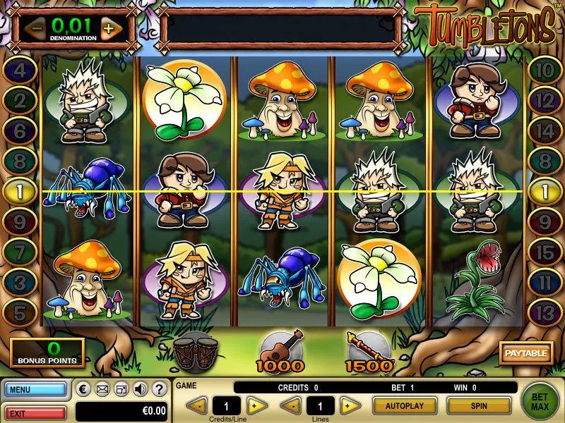 Tumbletons  Real Money Slot made by GTECH - Main Screen Reels