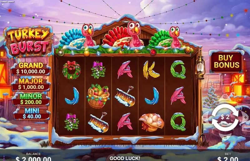 Turkey Burst  Real Money Slot made by Wizard Gaming - Main Screen Reels