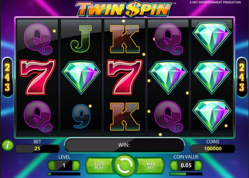 Twin Spin  Real Money Slot made by NetEnt - Main Screen Reels
