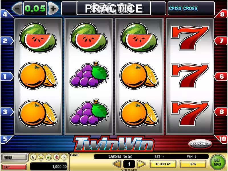 Twin Win  Real Money Slot made by GTECH - Main Screen Reels
