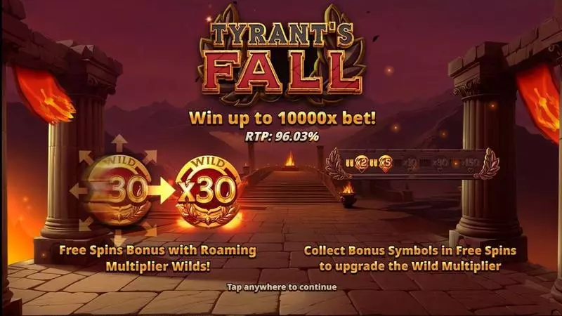 Tyrant's Fall   Real Money Slot made by Slotmill - Introduction Screen