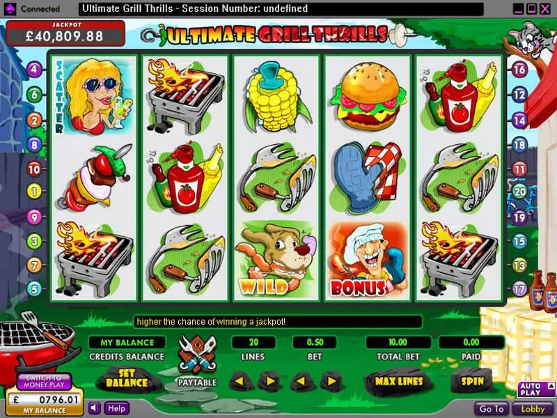 Ultimate Grill Thrills  Real Money Slot made by 888 - Main Screen Reels