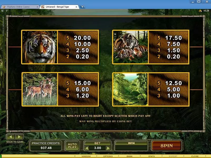 Untamed - Bengal Tiger  Real Money Slot made by Microgaming - Info and Rules