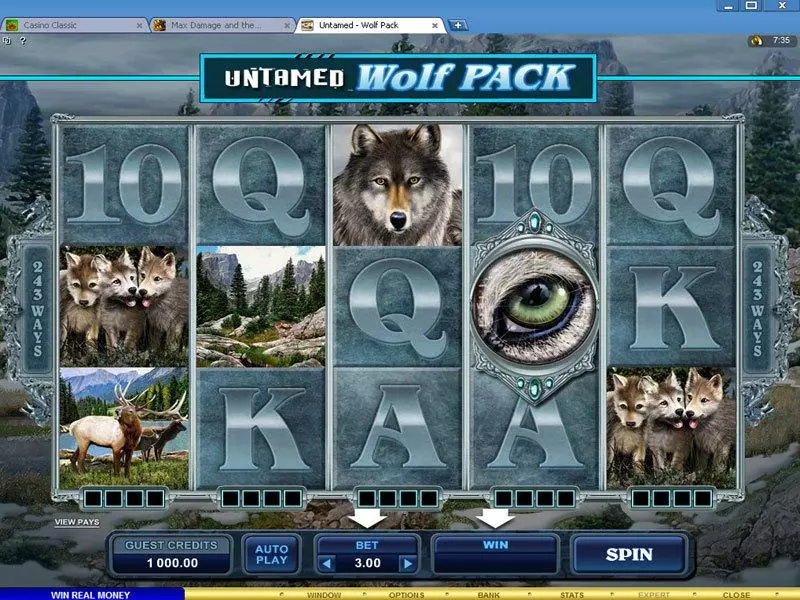 Untamed - Wolf Pack  Real Money Slot made by Microgaming - Main Screen Reels