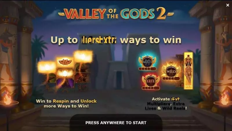 Valley of the Gods 2  Real Money Slot made by Yggdrasil - Info and Rules