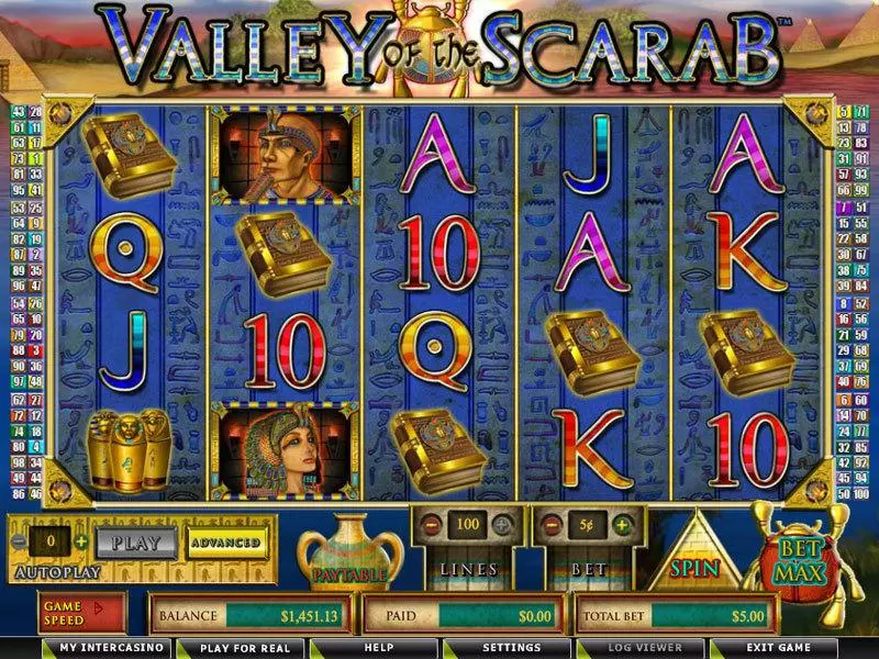 Valley of the Scarab  Real Money Slot made by Amaya - Main Screen Reels