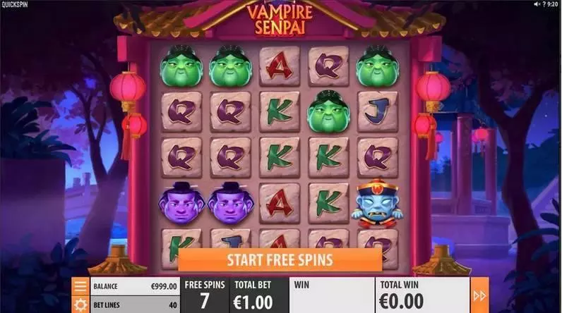 Vampire Senpai  Real Money Slot made by Quickspin - Main Screen Reels