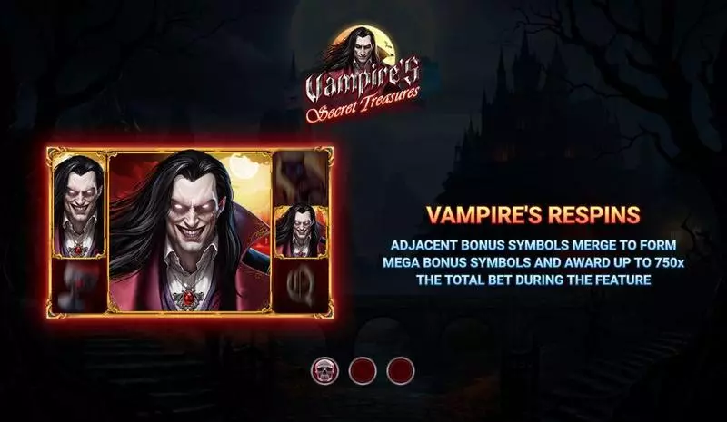 Vampire’s Secret Treasures  Real Money Slot made by Wizard Games - Introduction Screen