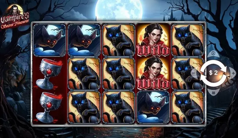 Vampire’s Secret Treasures  Real Money Slot made by Wizard Games - Main Screen Reels