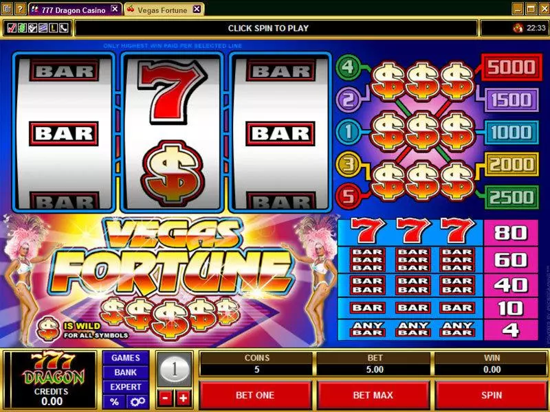 Vegas Fortune  Real Money Slot made by Microgaming - Main Screen Reels