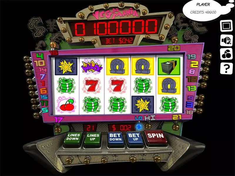 Vegas Mania  Real Money Slot made by Slotland Software - Main Screen Reels