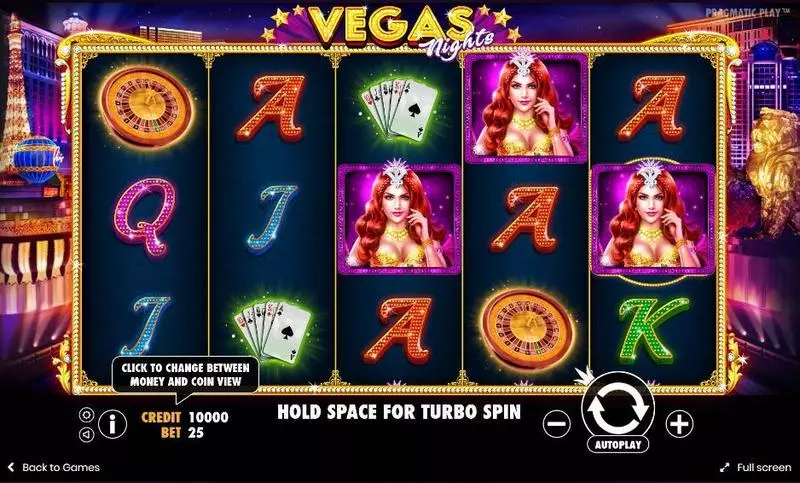 Vegas Nights  Real Money Slot made by Pragmatic Play - Main Screen Reels