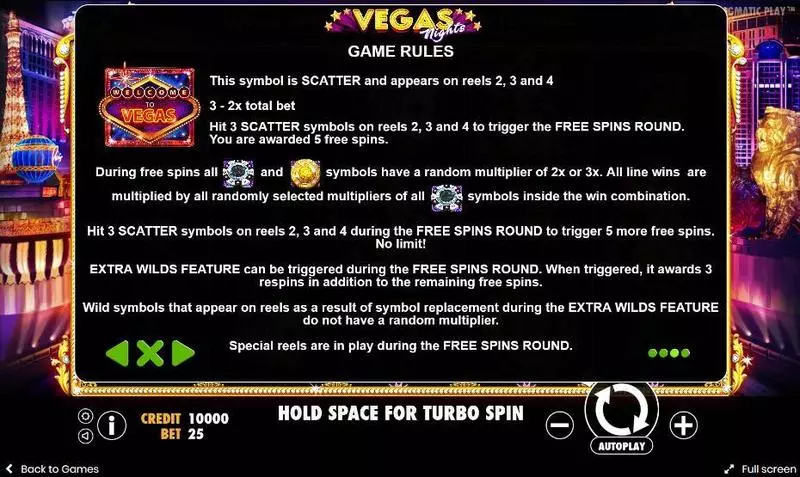 Vegas Nights  Real Money Slot made by Pragmatic Play - Bonus 3