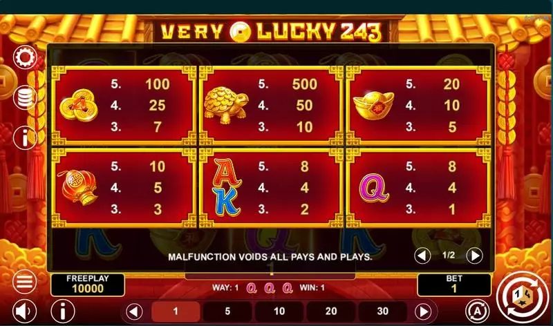Very Lucky 243  Real Money Slot made by 1Spin4Win - Info and Rules