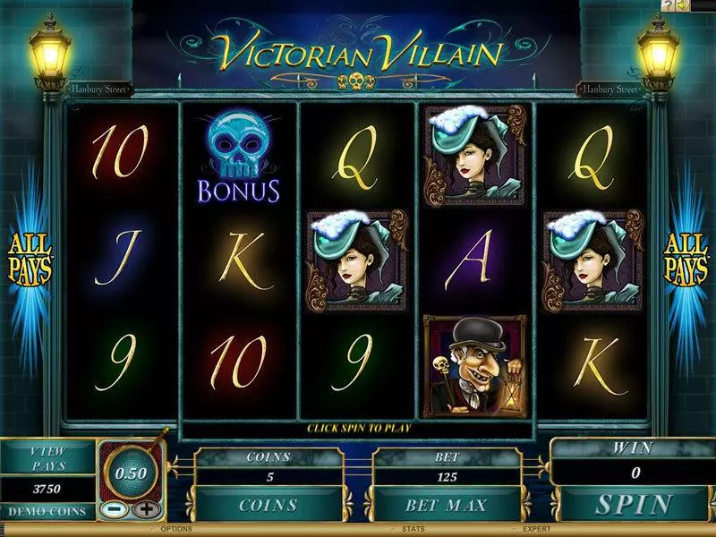 Victorian Villain  Real Money Slot made by Genesis - Main Screen Reels