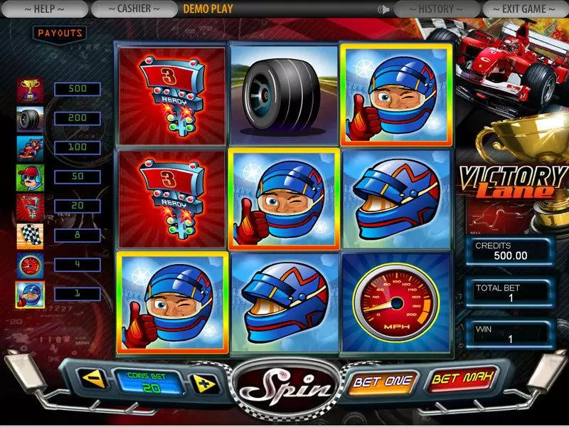 Victory Lane  Real Money Slot made by DGS - Main Screen Reels