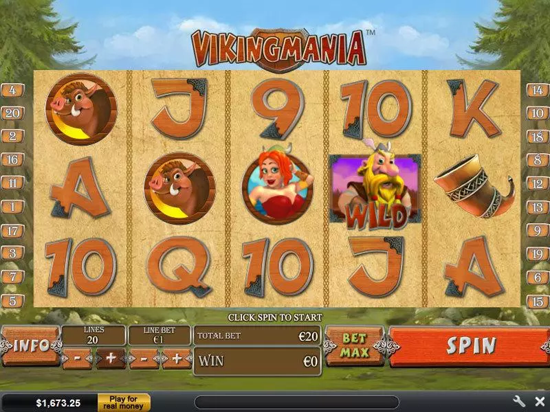 Vikingmania  Real Money Slot made by PlayTech - Main Screen Reels