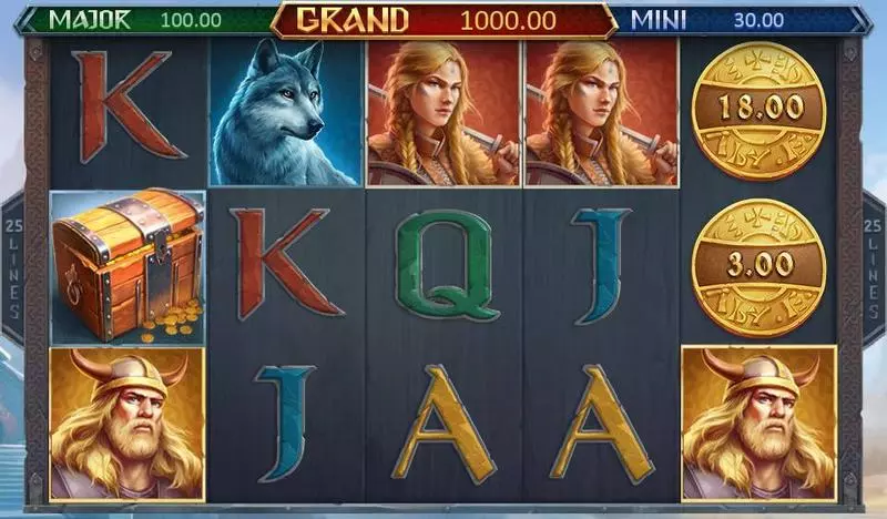 Vikings Fortune: Hold and Win  Real Money Slot made by Playson - Main Screen Reels
