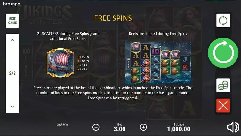 Vikings Winter  Real Money Slot made by Booongo - Free Spins Feature