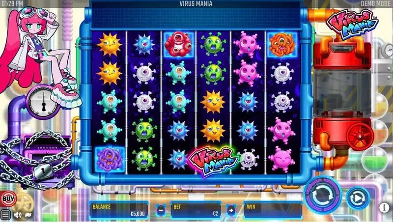 Virus Mania  Real Money Slot made by Win Fast Games - Main Screen Reels