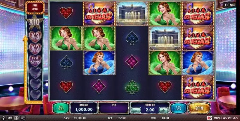 Viva Las Vegas  Real Money Slot made by Red Rake Gaming - Main Screen Reels