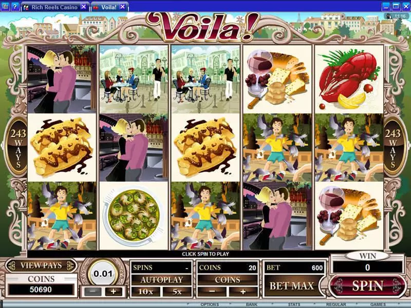 Voila  Real Money Slot made by Microgaming - Main Screen Reels