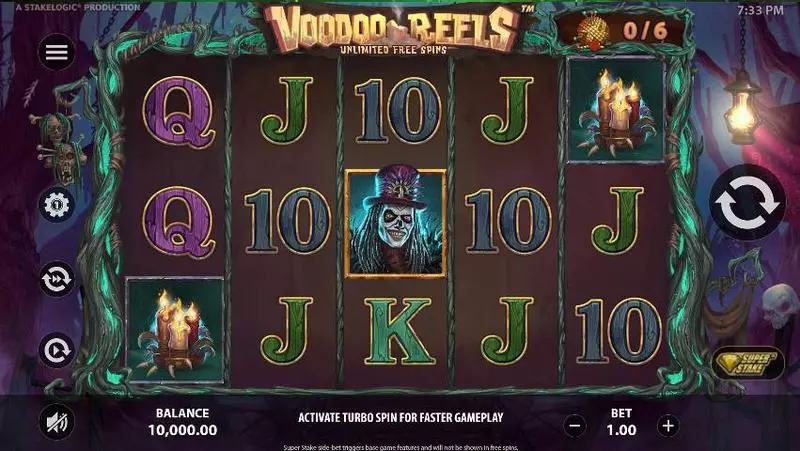 Voodoo Reels Unlimited Free Spins  Real Money Slot made by StakeLogic - Main Screen Reels