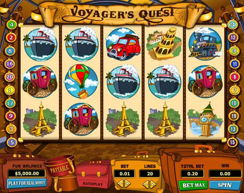 Voyager's Quest  Real Money Slot made by Topgame - Main Screen Reels
