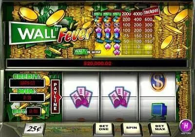 Wall st Fever 1 Line  Real Money Slot made by PlayTech - Main Screen Reels