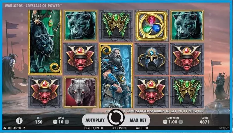 Warlords: Crystals of Power  Real Money Slot made by NetEnt - Main Screen Reels