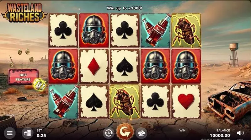 Wasteland Riches  Real Money Slot made by Mascot Gaming - Main Screen Reels