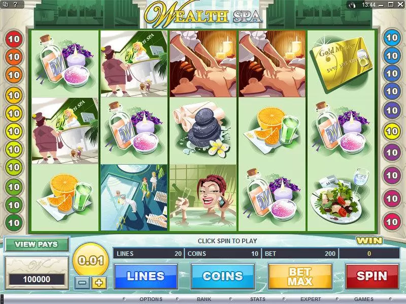 Wealth Spa  Real Money Slot made by Microgaming - Main Screen Reels