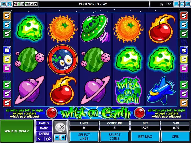 What on Earth  Real Money Slot made by Microgaming - Main Screen Reels