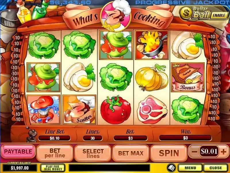 What's Cooking  Real Money Slot made by PlayTech - Main Screen Reels