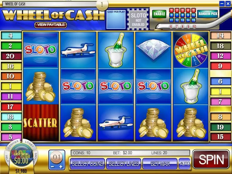Wheel of Cash  Real Money Slot made by Rival - Main Screen Reels