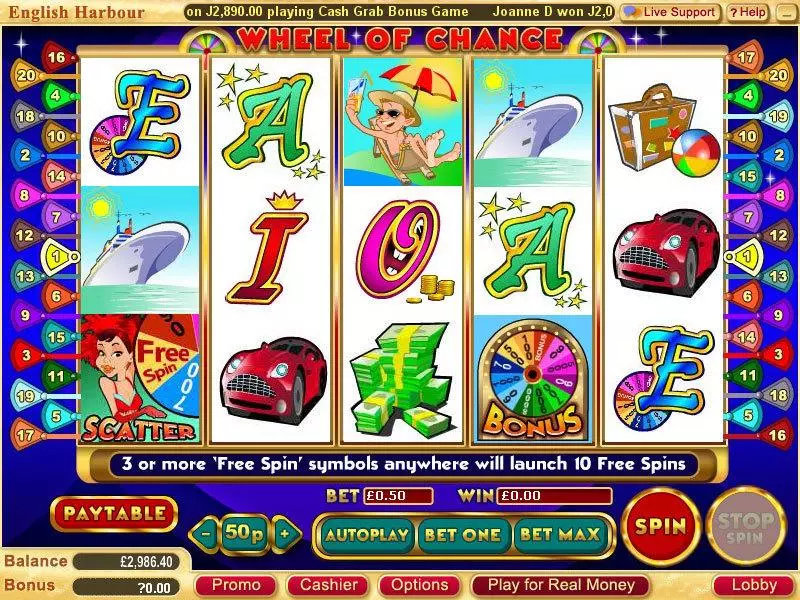 Wheel of Chance 5-Reels  Real Money Slot made by WGS Technology - Main Screen Reels