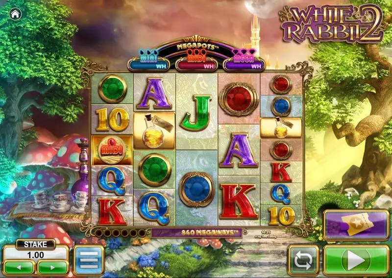 White Rabbit 2  Real Money Slot made by Big Time Gaming - Main Screen Reels